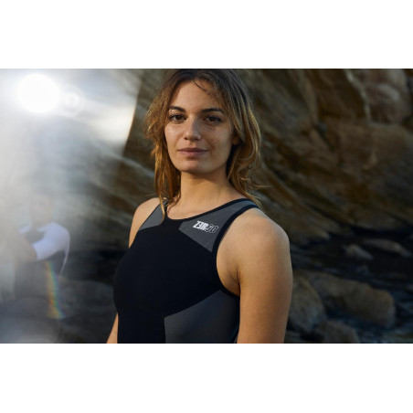 ZEROD ELITE Femme BLACK SERIES - Trifonction Triathlon Femme sans manches | Les4Nages