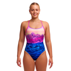 FUNKITA Pink Peaks - Diamond Back - Maillot Femme 1 piece Natatiion 