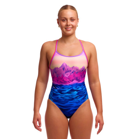 FUNKITA Pink Peaks - Diamond Back - Maillot Femme 1 piece Natatiion | Les4Nages