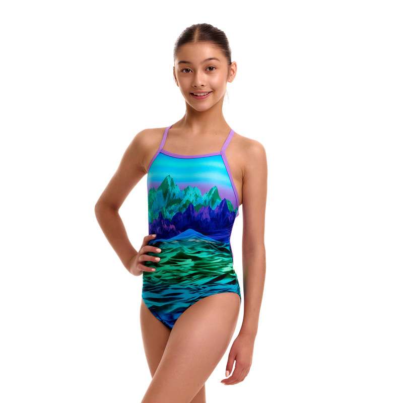 FUNKITA Girl (8-14ans) Mintie Montie Strapped In - Maillot Fille natation 1 piece | Les4Nages