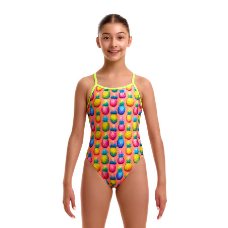 FUNKITA Girl (8-14ans) Pinky Piney Single Strap - Maillot Fille natation 1 piece | Les4Nages