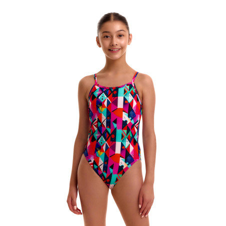 FUNKITA Girl (8-14ans) Art Dropout Single Strap - Maillot Fille natation 1 piece | Les4Nages
