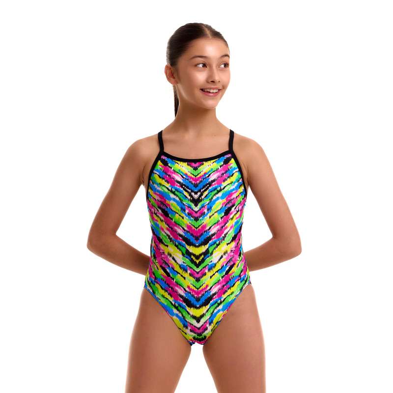 FUNKITA Girl (8-14ans) Happy Hide Single Strap - Maillot Fille natation 1 piece | Les4Nages