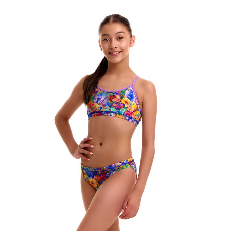FUNKITA Girl (8-14ans) Austin Flowers Racerback Two Piece Maillot de bain filles 2 pieces | Les4Nages