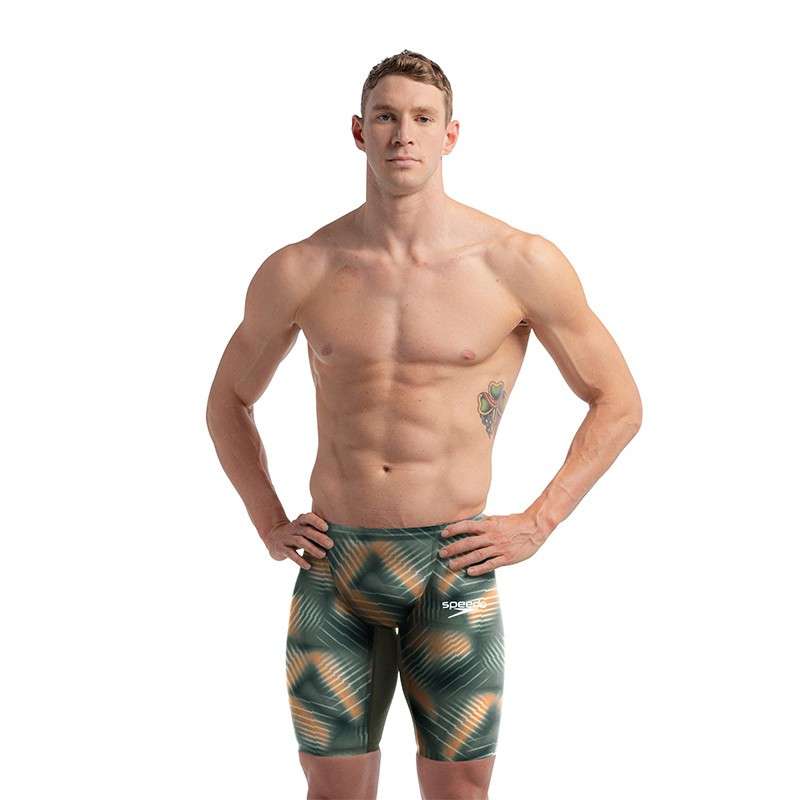 SPEEDO FastSkin LZR PURE VALOR 2.0 JAMMER - Green Orange - Jammer Natation Competition Homme | Les4Nages