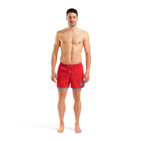 Short de Plage ARENA Men\'s Arena Big Logo Borders Beach Short RED-TURQUOISE