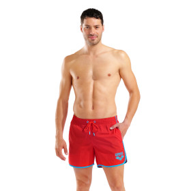 Short de Plage ARENA Men\'s Arena Big Logo Borders Beach Short RED-TURQUOISE
