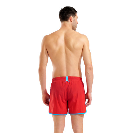 Short de Plage ARENA Men\'s Arena Big Logo Borders Beach Short RED-TURQUOISE | Les4Nages Short de Plage ARENA Men\'s Arena Big Logo Borders Beach Short RED-TURQUOISE | Les4Nages