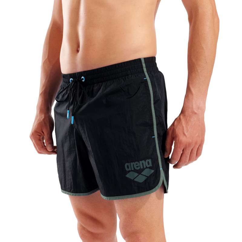 Short de Plage ARENA Men\'s Arena Big Logo Borders Beach Short BLACK-SAGE | Les4Nages