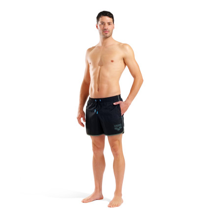 Short de Plage ARENA Men\'s Arena Big Logo Borders Beach Short BLACK-SAGE | Les4Nages Short de Plage ARENA Men\'s Arena Big Logo Borders Beach Short BLACK-SAGE | Les4Nages