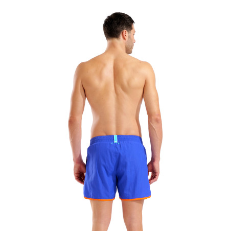 Short de Plage ARENA Men\'s Arena Big Logo Borders Beach Short NEON BLUE-TEAM ORANGE | Les4Nages Short de Plage ARENA Men\'s Arena Big Logo Borders Beach Short NEON BLUE-TEAM ORANGE | Les4Nages