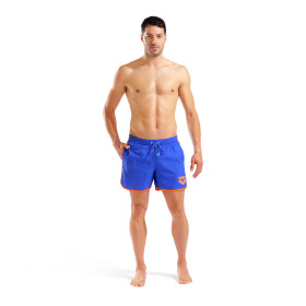 Short de Plage ARENA Men\'s Arena Big Logo Borders Beach Short NEON BLUE-TEAM ORANGE