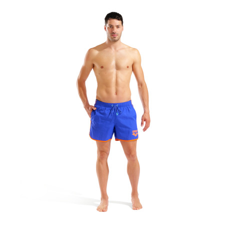 Short de Plage ARENA Men\'s Arena Big Logo Borders Beach Short NEON BLUE-TEAM ORANGE | Les4Nages Short de Plage ARENA Men\'s Arena Big Logo Borders Beach Short NEON BLUE-TEAM ORANGE | Les4Nages
