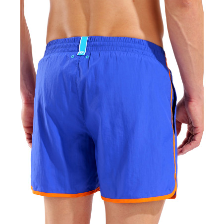 Short de Plage ARENA Men\'s Arena Big Logo Borders Beach Short NEON BLUE-TEAM ORANGE | Les4Nages Short de Plage ARENA Men\'s Arena Big Logo Borders Beach Short NEON BLUE-TEAM ORANGE | Les4Nages