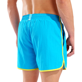 Short de Plage ARENA Men\'s Arena Big Logo Borders Beach Short TURQUOISE-YELLOW STAR