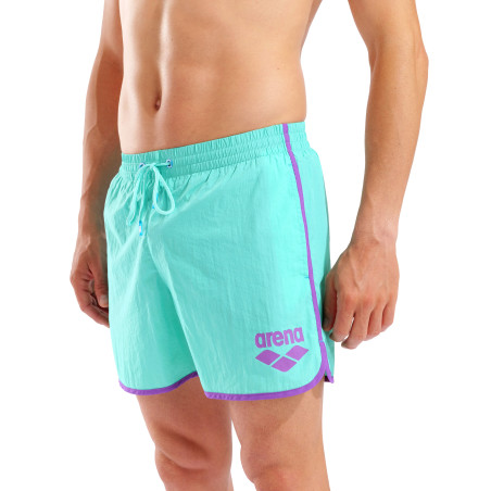 Short de Plage ARENA Men's Arena Big Logo Borders Beach Short WATER-VIOLET | Les4Nages