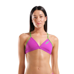Haut de Maillot 2 pièces ARENA SOLID Team Swim Top VERY FUCHSIA-TEAM GREEN