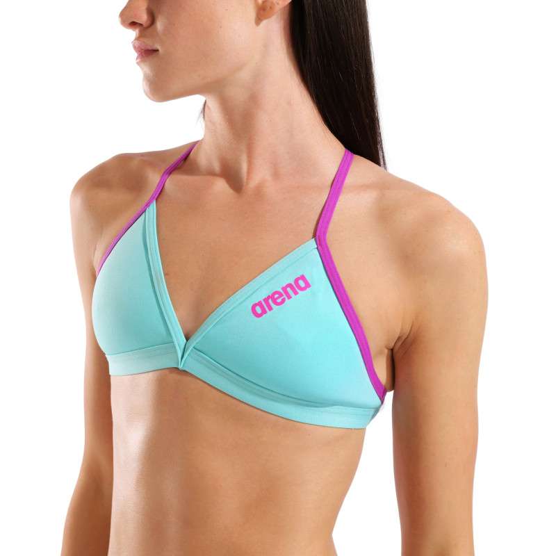 Haut de Maillot 2 pièces ARENA SOLID Team Swim Top WATER-VERY FUCHSIA | Les4Nages