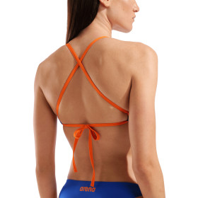 Haut de Maillot 2 pièces ARENA SOLID Team Swim Top NEON BLUE-TEAM ORANGE