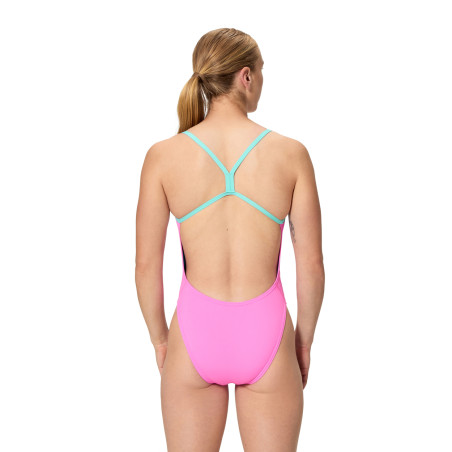 Speedo SOLID V-BACK 2.0 Pink Blue- Maillot femme 1 pièce | Les4Nages Speedo SOLID V-BACK 2.0 Pink Blue- Maillot femme 1 pièce | Les4Nages