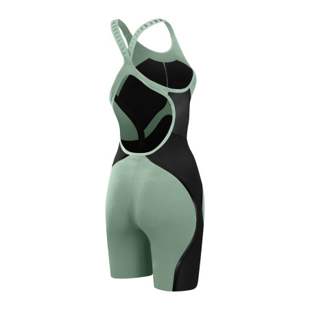 SPEEDO FastSkin LZR PURE INTENT 2.0 OpenBack Kneeskin Dos Ouvert - Green Black-Combinaison Natation Competition Femme | Les4Nages SPEEDO FastSkin LZR PURE INTENT 2.0 OpenBack Kneeskin Dos Ouvert - Green Black-Combinaison Natation Competition Femme | Les4Nages