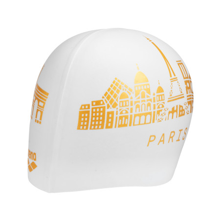 Bonnet ARENA FLAT SILICONE SKYLINE White - Edition Limitée Paris 2026 | Les4Nages