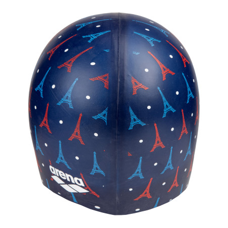 Bonnet ARENA FLAT SILICONE Tour Eiffel Navy Allover - Edition Limitée Paris 2026 | Les4Nages