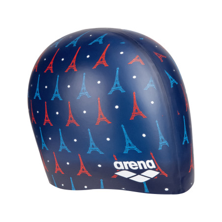 Bonnet ARENA FLAT SILICONE Tour Eiffel Navy Allover - Edition Limitée Paris 2026 | Les4Nages