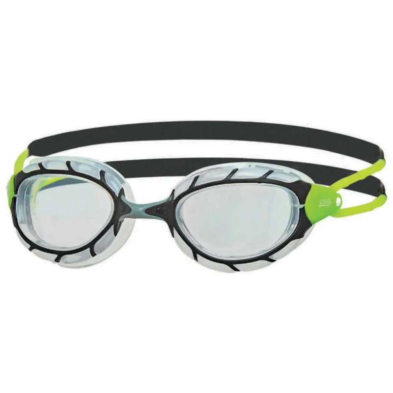 Lunettes Zoggs PREDATOR BLACK LIME CLEAR Regular Fit - Lunettes Triathlon et natation | Les4Nages