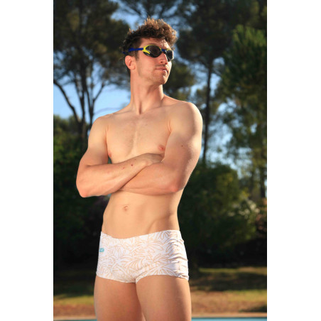 Mako Feuillage Gold Shorty - Boxer Natation Homme | Les4Nages Mako Feuillage Gold Shorty - Boxer Natation Homme | Les4Nages