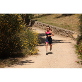 MAKO Team Hot Pink Navy - Trifonction Femme Triathlon Sans Manches