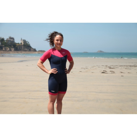 MAKO Team Set-In Hot Pink Navy - Trifonction Femme Triathlon Manches Courtes | Les4Nages MAKO Team Set-In Hot Pink Navy - Trifonction Femme Triathlon Manches Courtes | Les4Nages