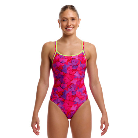 Maillot Menstruel Natation FUNKITA Try Pink Diamond Secure - Maillot Femme 1 piece | Les4Nages