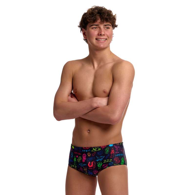 FUNKY TRUNKS (8-12ans) Doodles Sidewinder Trunks - Boxer Natation Garçon | Les4Nages