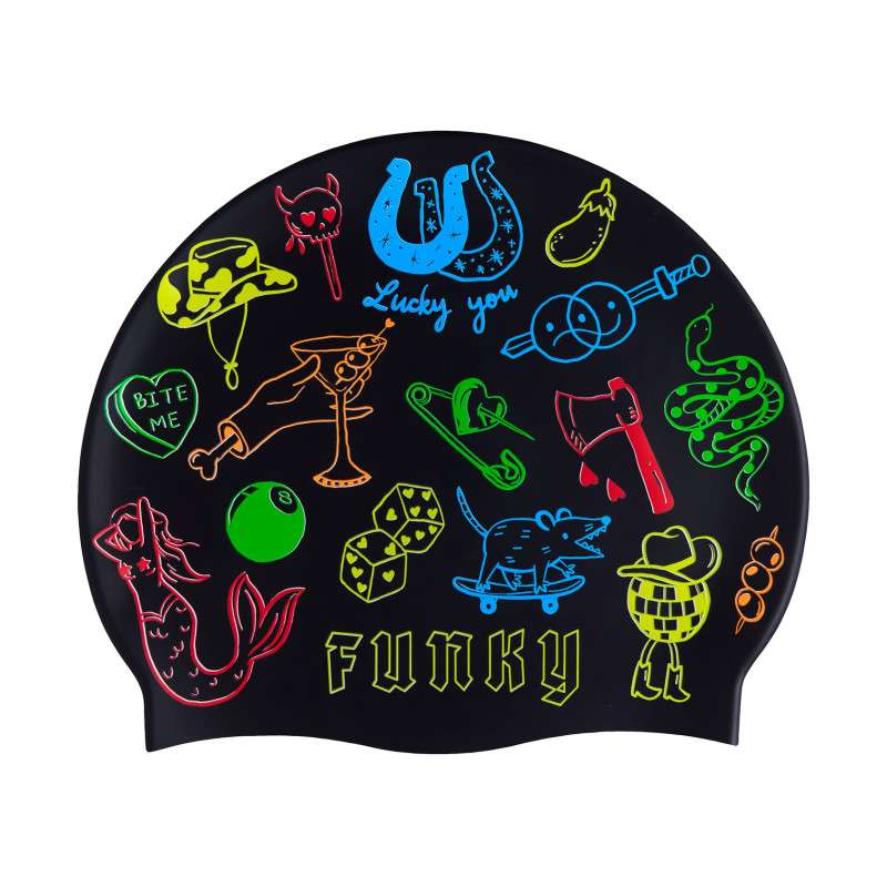 Funky Doodles - Swimming Cap - Bonnet | Les4Nages