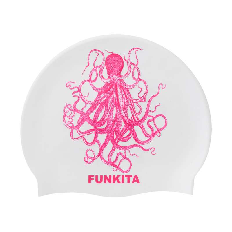 FUNKITA Octomus Pink - bonnet de bain fantaisie natation silicone | Les4Nages